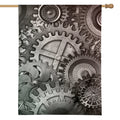 Steampunk Metal Gears Print House Flag
