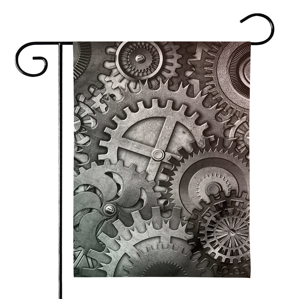 Steampunk Metal Gears Print House Flag