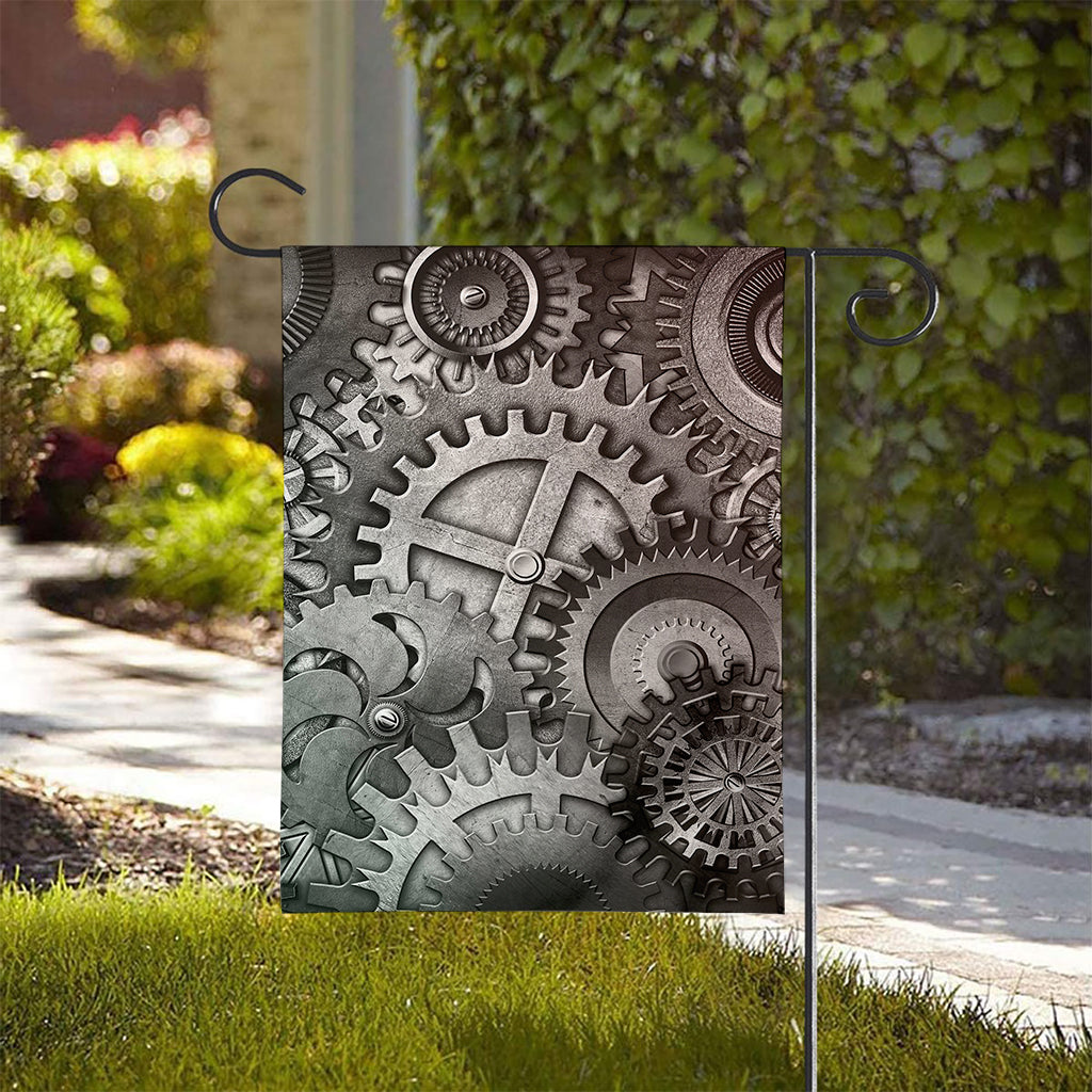 Steampunk Metal Gears Print House Flag
