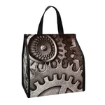 Steampunk Metal Gears Print Insulated Lunch Tote