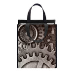 Steampunk Metal Gears Print Insulated Lunch Tote