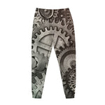 Steampunk Metal Gears Print Jogger Pants