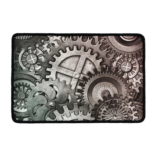 Steampunk Metal Gears Print Kitchen Mat
