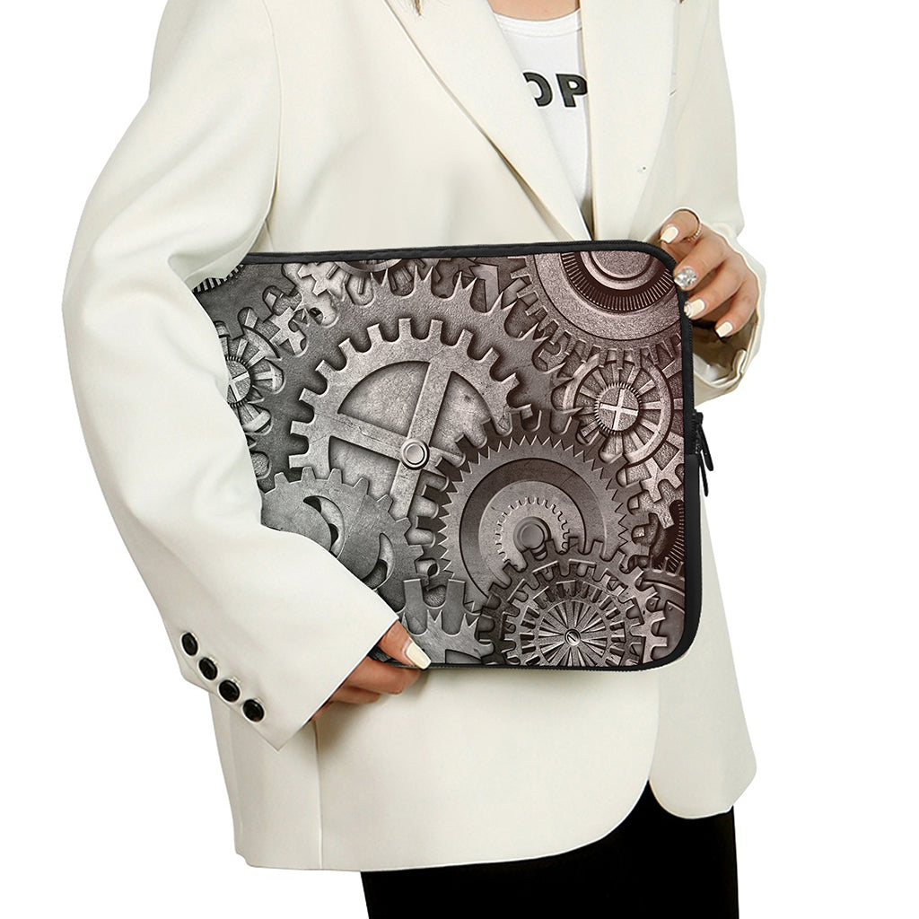 Steampunk Metal Gears Print Laptop Sleeve