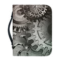 Steampunk Metal Gears Print Leather Bible Cover