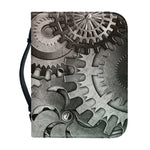 Steampunk Metal Gears Print Leather Bible Cover