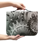 Steampunk Metal Gears Print Leather Bible Cover