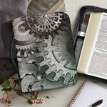 Steampunk Metal Gears Print Leather Bible Cover