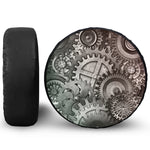 Steampunk Metal Gears Print Leather Spare Tire Cover
