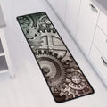 Steampunk Metal Gears Print Long Kitchen Mat