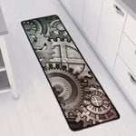 Steampunk Metal Gears Print Long Kitchen Mat