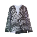 Steampunk Metal Gears Print Long Sleeve Short Coat