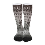 Steampunk Metal Gears Print Long Socks