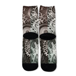Steampunk Metal Gears Print Long Socks