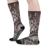 Steampunk Metal Gears Print Long Socks