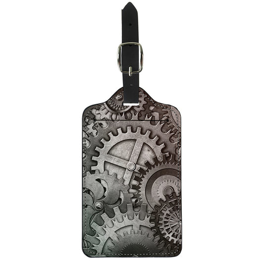 Steampunk Metal Gears Print Luggage Tag