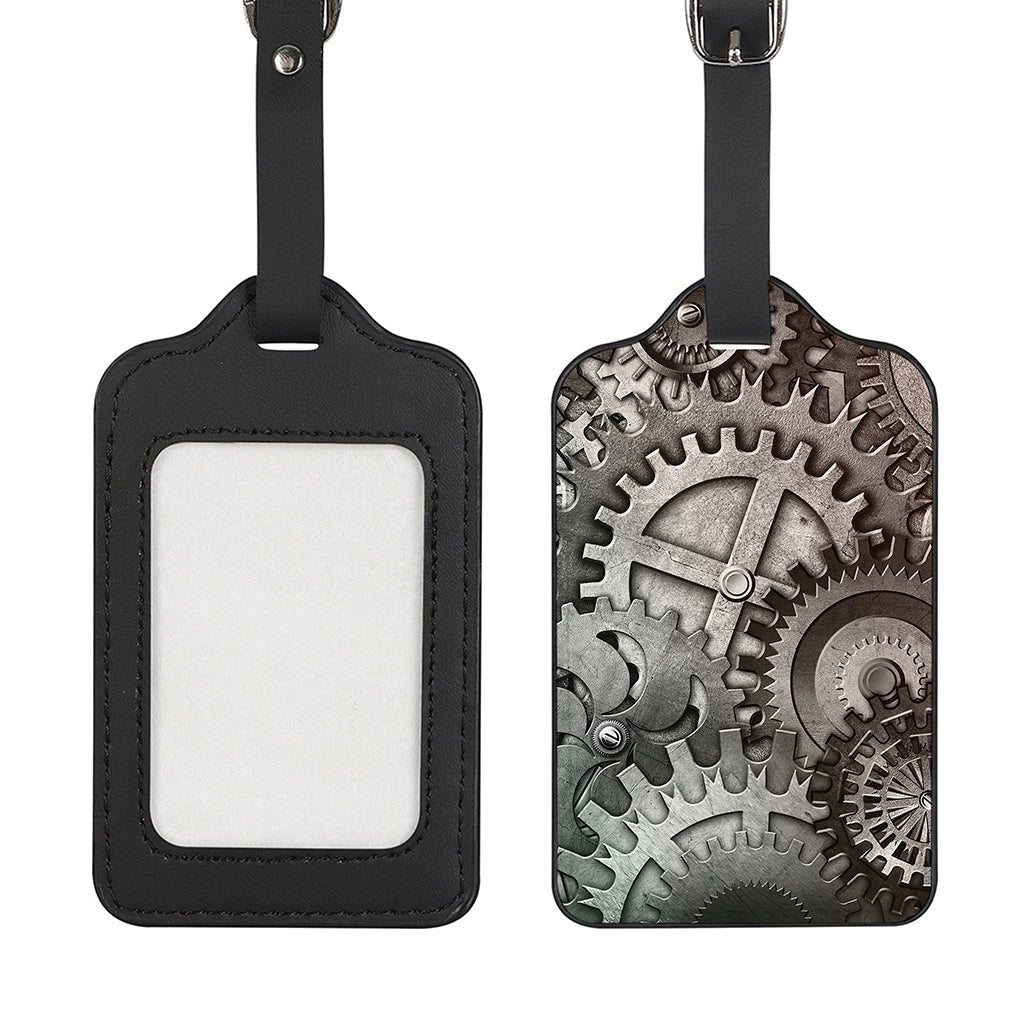 Steampunk Metal Gears Print Luggage Tag