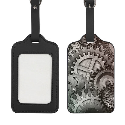 Steampunk Metal Gears Print Luggage Tag
