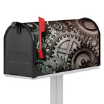 Steampunk Metal Gears Print Mailbox Cover
