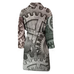 Steampunk Metal Gears Print Men's Bathrobe