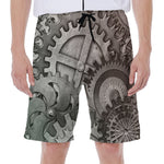 Steampunk Metal Gears Print Men's Beach Shorts