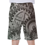 Steampunk Metal Gears Print Men's Beach Shorts