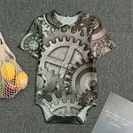 Steampunk Metal Gears Print Men's Bodysuit