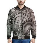 Steampunk Metal Gears Print Men's Bomber Jacket