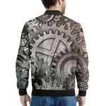 Steampunk Metal Gears Print Men's Bomber Jacket