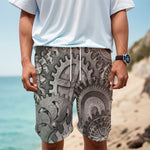 Steampunk Metal Gears Print Men's Cargo Shorts