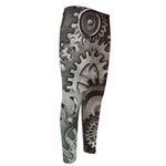 Steampunk Metal Gears Print Men's Compression Pants