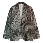 Steampunk Metal Gears Print Men's Cotton Blazer