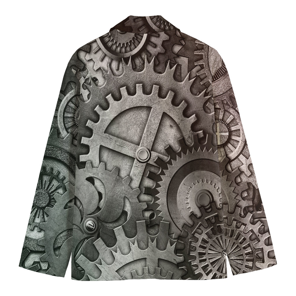 Steampunk Metal Gears Print Men's Cotton Blazer