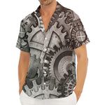 Steampunk Metal Gears Print Men's Deep V-Neck Shirt