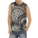 Steampunk Metal Gears Print Men's Fitness Tank Top