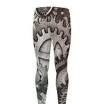 Steampunk Metal Gears Print Men's leggings
