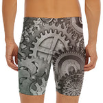 Steampunk Metal Gears Print Men's Long Boxer Briefs