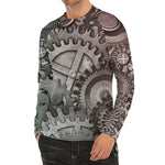 Steampunk Metal Gears Print Men's Long Sleeve Rash Guard