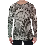 Steampunk Metal Gears Print Men's Long Sleeve T-Shirt