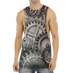 Steampunk Metal Gears Print Men's Muscle Tank Top