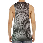 Steampunk Metal Gears Print Men's Muscle Tank Top