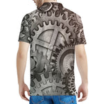 Steampunk Metal Gears Print Men's Polo Shirt