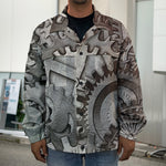 Steampunk Metal Gears Print Men's Shirt Jacket