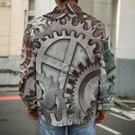 Steampunk Metal Gears Print Men's Shirt Jacket