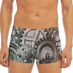 Steampunk Metal Gears Print Men's Short Boxer Briefs