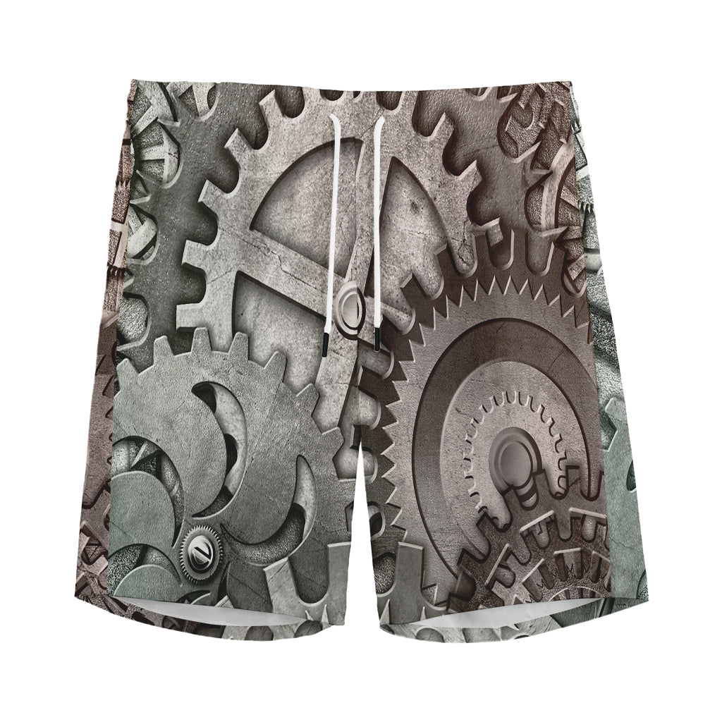 Steampunk Metal Gears Print Men's Sports Shorts