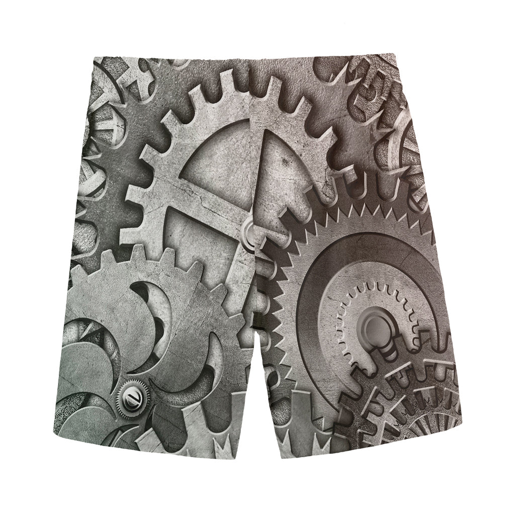 Steampunk Metal Gears Print Men's Sports Shorts