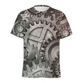 Steampunk Metal Gears Print Men's Athletic T-Shirt