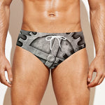 Steampunk Metal Gears Print Men's Swim Briefs