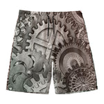 Steampunk Metal Gears Print Men's Swim Trunks